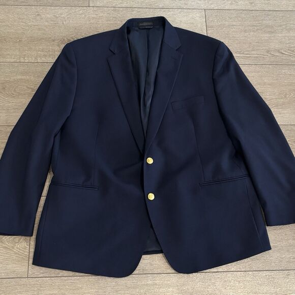 Lauren Ralph Lauren Other - Lauren Ralph Lauren Classic Blazer Men 46R LRL Navy Gold Buttons Wool Sport Coat